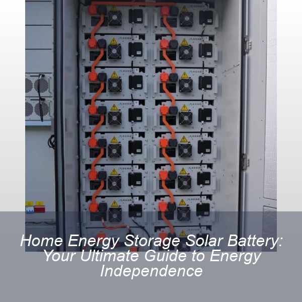 Home Energy Storage Solar Battery: Your Ultimate Guide to Energy Independence